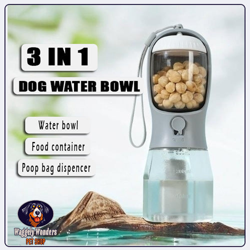 Dog water bottle - 3 in 1 Outdoor Carryall